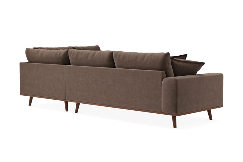 Copenhagen Premium 4-sits Högervänd L-formad Djup Schäslongsoffa i Tyg - Mörkbrun - Möbler - Vardagsrum - Soffor - Divansoffa & schäslong