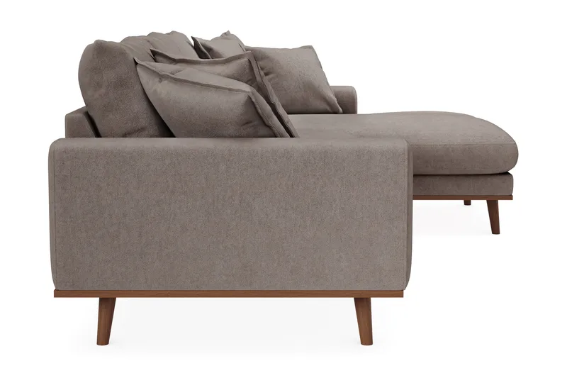 Copenhagen Premium 4-sits Högervänd L-formad Djup Divansoffa i Tyg - Brun - Möbler - Vardagsrum - Soffor - Divansoffa & schäslong