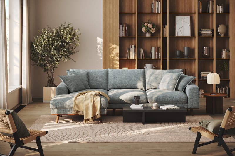 Copenhagen Premium 4-sits Vänstervänd L-formad Djup Divansoffa i Chenille - Grå/Blå - Möbler - Vardagsrum - Soffor - Divansoffa & schäslong