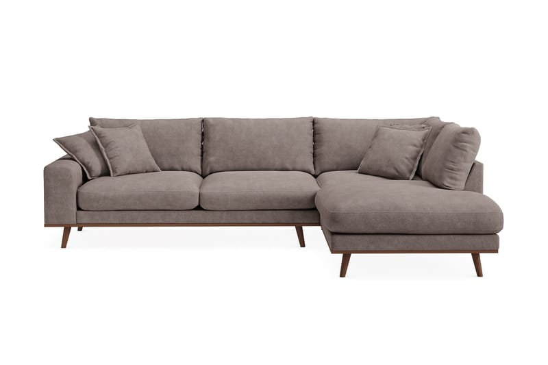 Copenhagen Premium 4-sits Högervänd L-formad Djup Schäslongsoffa i Tyg - Brun - Möbler - Vardagsrum - Soffor - Divansoffa & schäslong