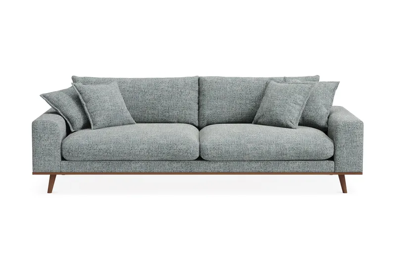 Copenhagen Premium Djup 4-sits Soffa i Chenille, Grå/Blå
