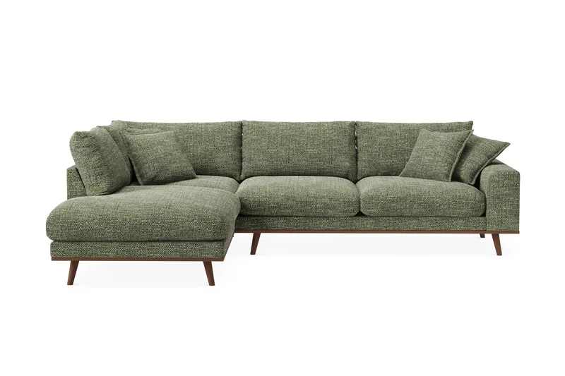 Copenhagen Premium 4-sits Vänstervänd L-formad Djup Schäslongsoffa i Chenille - Grön - Möbler - Vardagsrum - Soffor - Divansoffa & schäslong