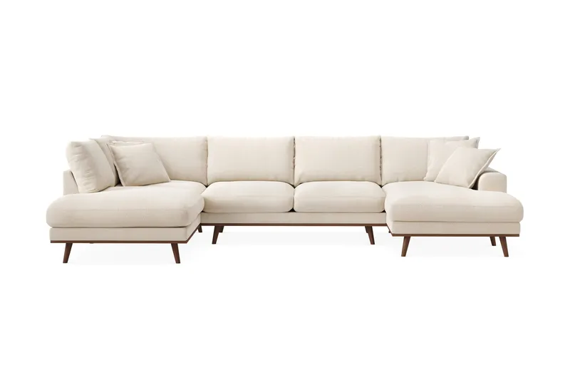 Copenhagen Premium 5-sits Vänstervänd U-formad Djup Soffa med Divan och Schäslong i Chenille - Ljusbeige - Möbler - Vardagsrum - Soffor - U-soffor
