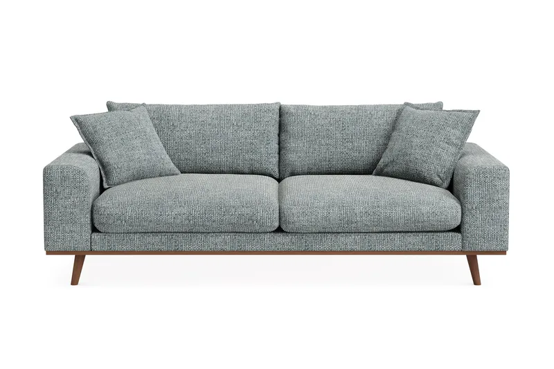 Copenhagen Premium Djup 3-sits Soffa i Chenille, Grå/Blå