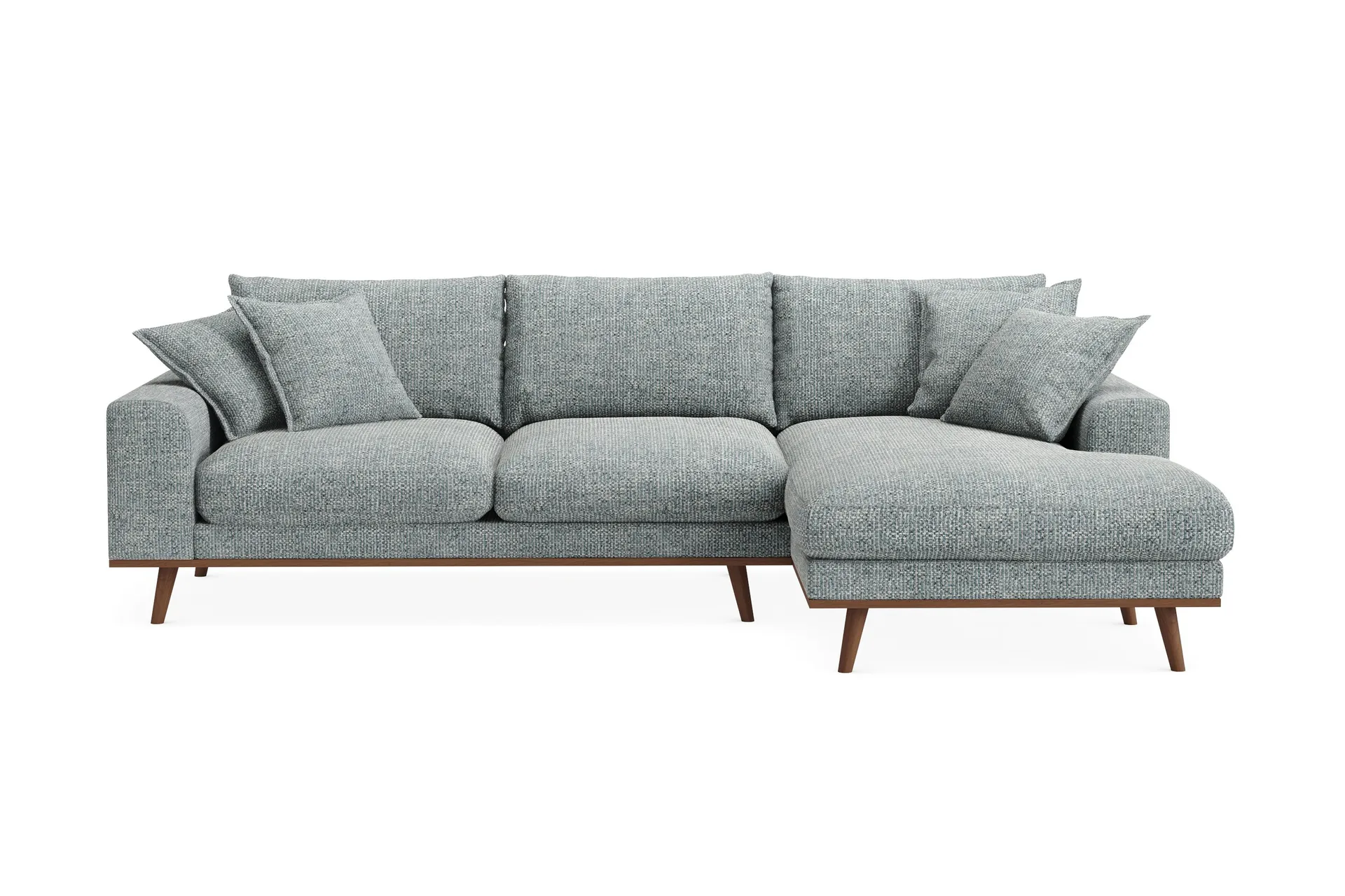 Copenhagen Premium 4-sits H&ouml;gerv&auml;nd L-formad Djup Divansoffa i Chenille - Gr&aring;/Bl&aring;