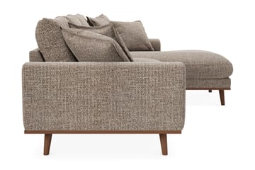 Copenhagen Premium 4-sits Högervänd L-formad Djup Divansoffa i Chenille - Brun - Möbler - Vardagsrum - Soffor - Divansoffa & schäslong