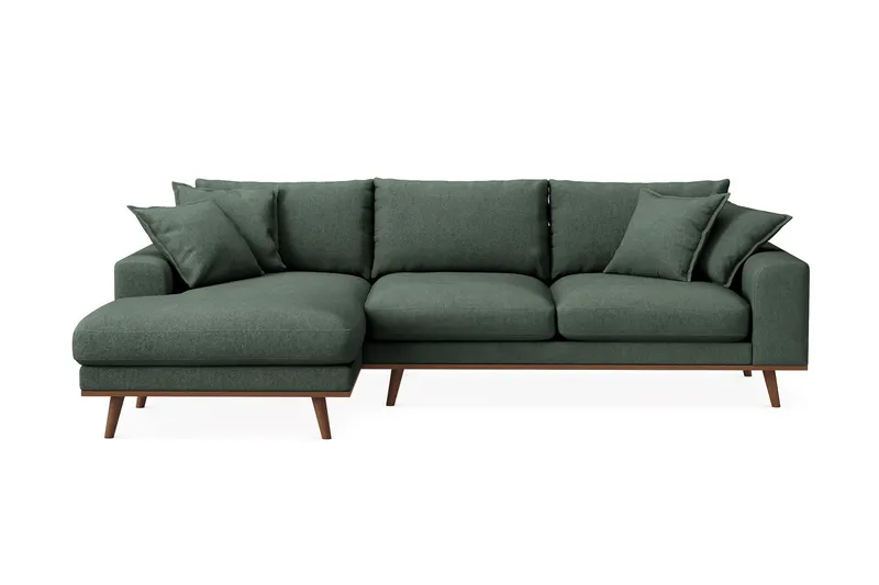 Copenhagen Premium 4-sits Vänstervänd L-formad Djup Divansoffa i Tyg - Grön - Möbler - Vardagsrum - Soffor - Divansoffa & schäslong