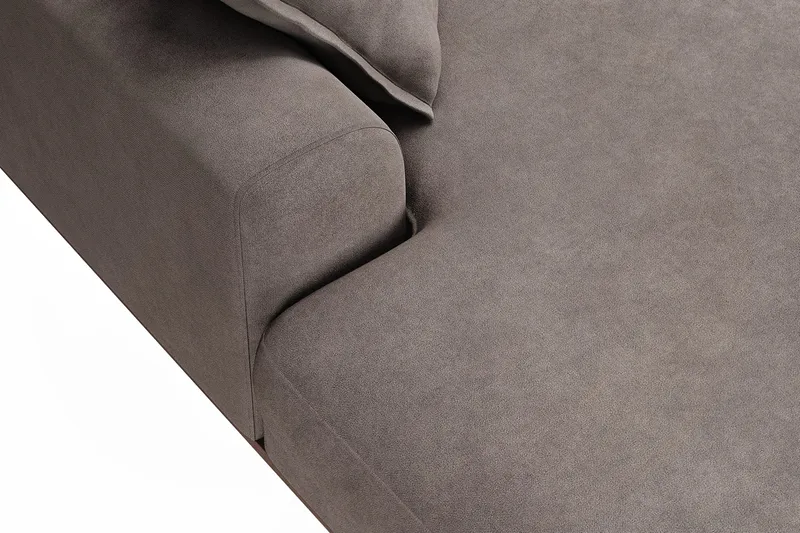 Copenhagen Premium 5-sits Högervänd U-formad Djup Soffa med Divan och Schäslong i Tyg - Brun - Möbler - Vardagsrum - Soffor - U-soffor