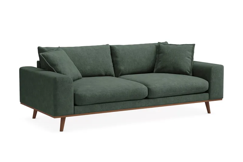 Copenhagen Premium Djup 3-sits Soffa i Chenille - Grön - Möbler - Vardagsrum - Soffor - 3-sits soffor