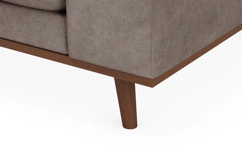 Copenhagen Premium 5-sits Vänstervänd U-formad Djup Soffa med Divan och Schäslong i Tyg - Brun - Möbler - Vardagsrum - Soffor - U-soffor