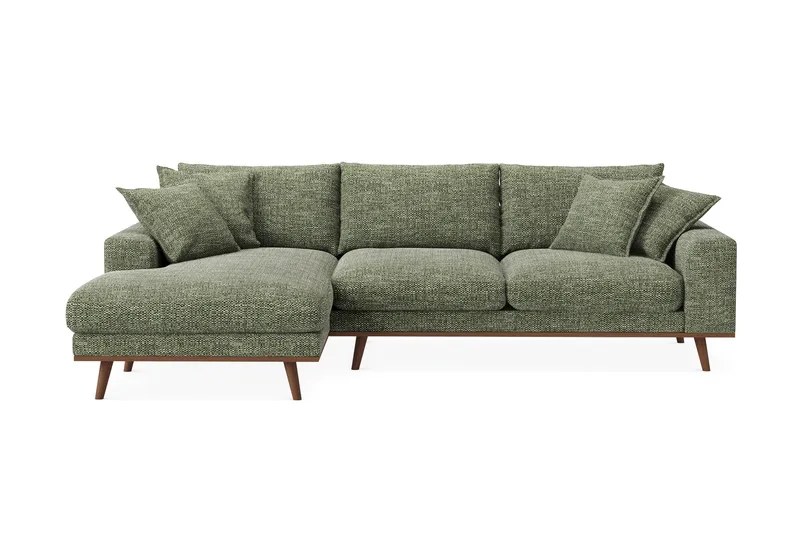 Copenhagen Premium 4-sits Vänstervänd L-formad Djup Divansoffa i Chenille - Grön - Möbler - Vardagsrum - Soffor - Divansoffa & schäslong
