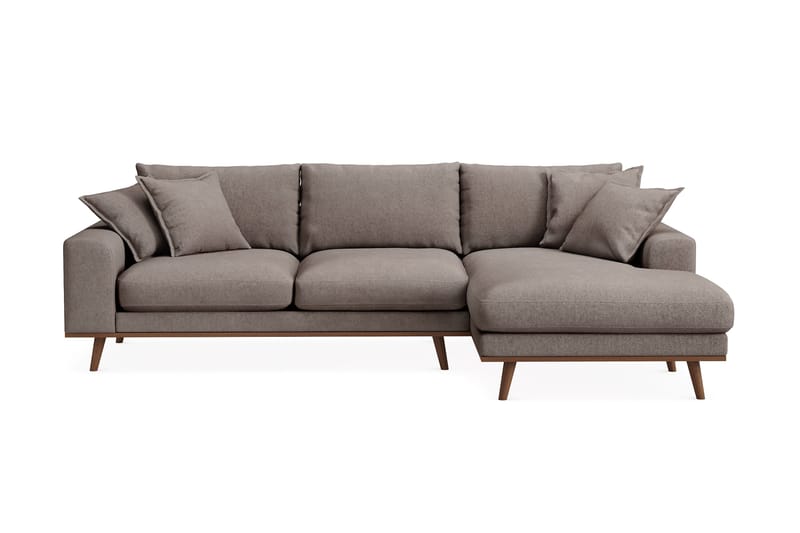 Copenhagen Premium 4-sits Högervänd L-formad Djup Divansoffa i Tyg - Brun - Möbler - Vardagsrum - Soffor - Divansoffa & schäslong