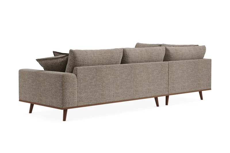 Copenhagen Premium 4-sits Vänstervänd L-formad Djup Schäslongsoffa i Chenille - Brun - Möbler - Vardagsrum - Soffor - Divansoffa & schäslong
