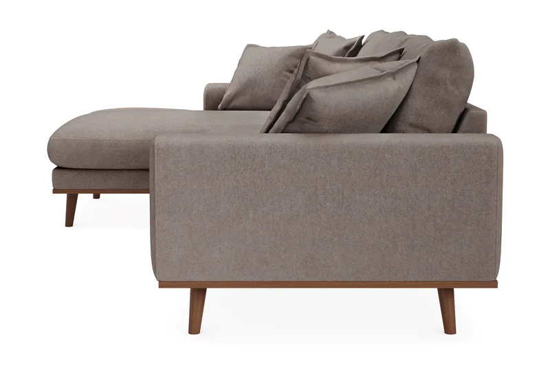 Copenhagen Premium 4-sits Vänstervänd L-formad Djup Divansoffa i Tyg - Brun - Möbler - Vardagsrum - Soffor - Divansoffa & schäslong
