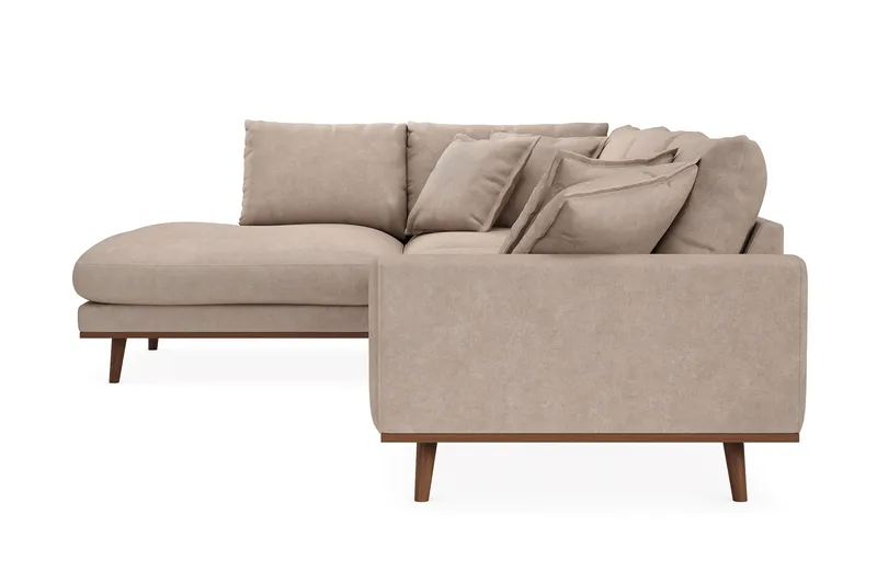 Copenhagen Premium 4-sits Vänstervänd L-formad Djup Schäslongsoffa i Tyg - Ljusbrun - Möbler - Vardagsrum - Soffor - Divansoffa & schäslong