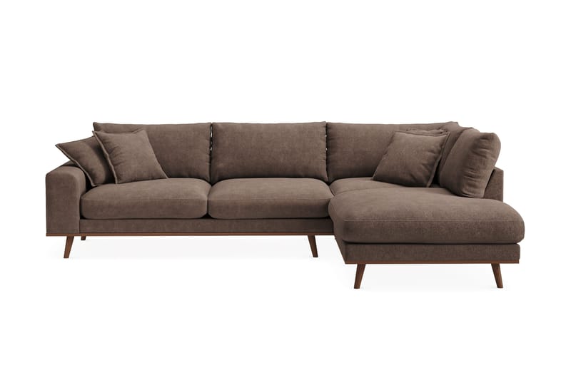 Copenhagen Premium 4-sits Högervänd L-formad Djup Schäslongsoffa i Tyg - Mörkbrun - Möbler - Vardagsrum - Soffor - Divansoffa & schäslong