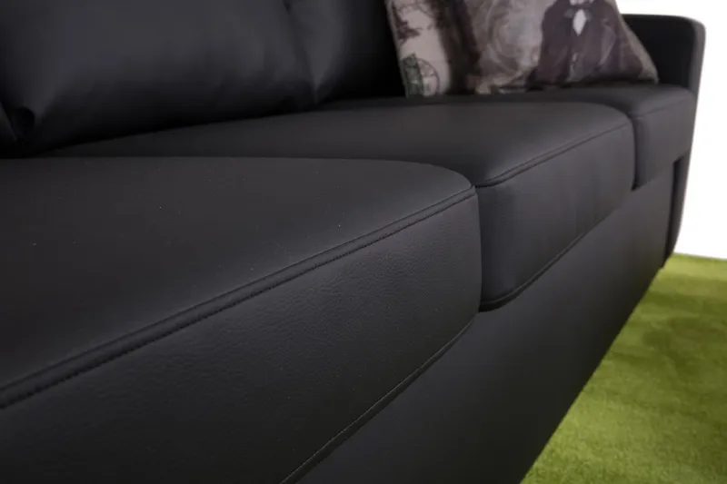 Crazy 3-sits Soffa i Konstläder - Svart - Möbler - Vardagsrum - Soffor - Skinnsoffor