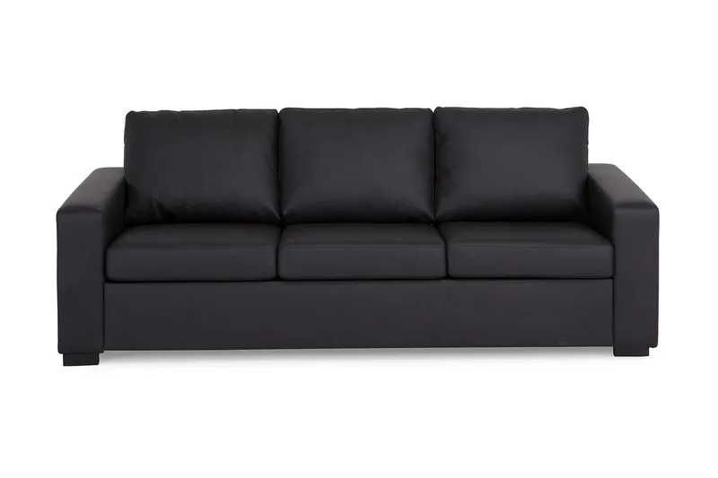 Crazy 3-sits Soffa i Konstläder, Svart
