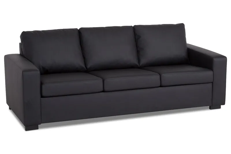 Crazy 3-sits Soffa i Konstläder - Svart - Möbler - Vardagsrum - Soffor - Skinnsoffor