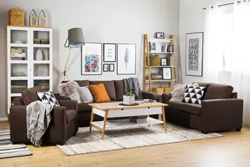Crazy 3-sits Tygsoffa - Brun - Möbler - Vardagsrum - Soffor - 3-sits soffor