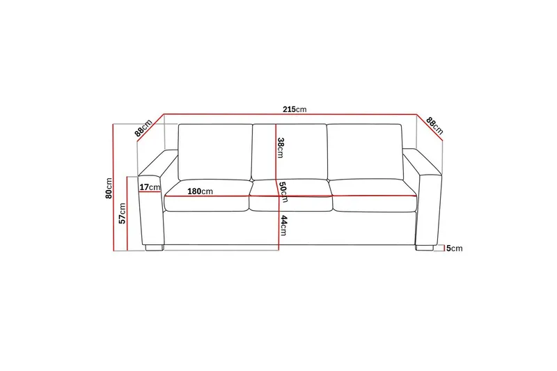 Crazy 3-sits Tygsoffa - Mörkgrå - Möbler - Vardagsrum - Soffor - 3-sits soffor