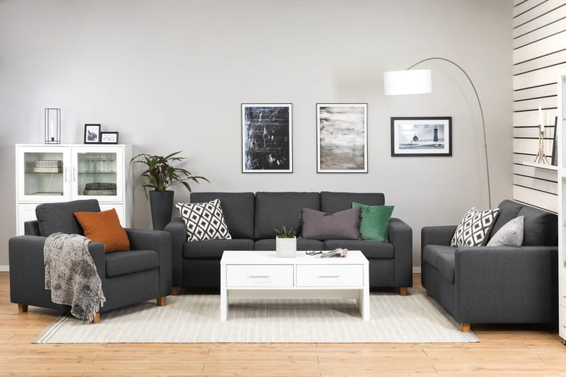 Crazy 3-sits Tygsoffa - Mörkgrå - Möbler - Vardagsrum - Soffor - 3-sits soffor