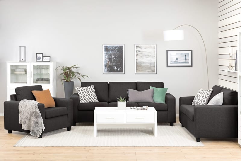 Crazy 3-sits Tygsoffa - Mörkgrå - Möbler - Vardagsrum - Soffor - 3-sits soffor