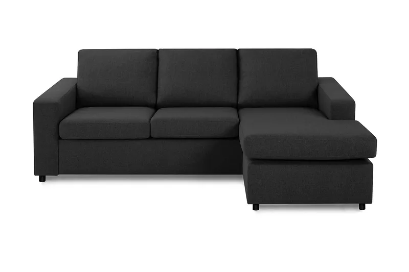 Crazy 3-sits Vändbar L-formad Divansoffa i Tyg, Antracit