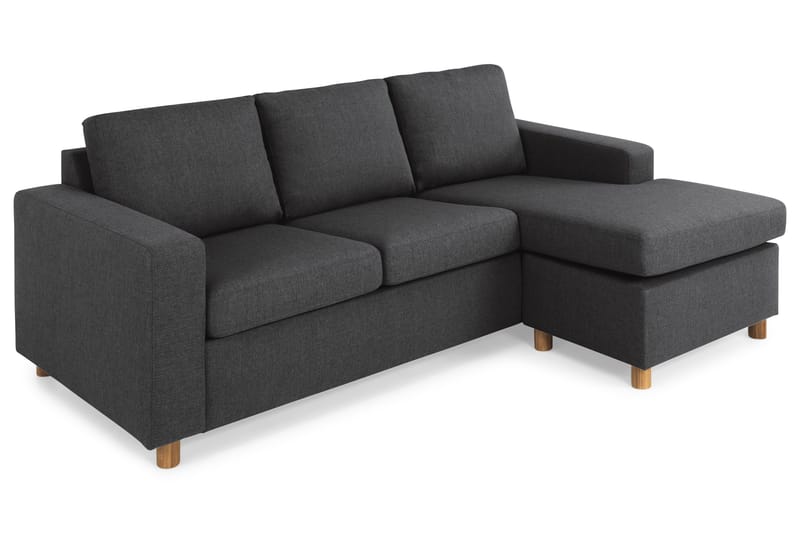Crazy 3-sits Vändbar L-formad Divansoffa i Tyg - Antracit - Möbler - Vardagsrum - Soffor - Divansoffa & schäslong