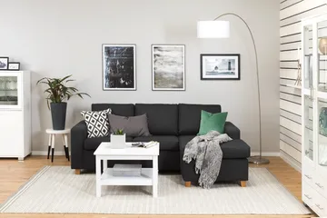Crazy 3-sits Vändbar L-formad Divansoffa i Tyg - Antracit - Möbler - Vardagsrum - Soffor - Divansoffa & schäslong