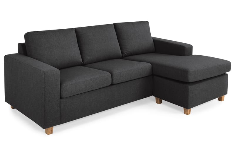 Crazy 3-sits Vändbar L-formad Divansoffa i Tyg - Antracit - Möbler - Vardagsrum - Soffor - Divansoffa & schäslong