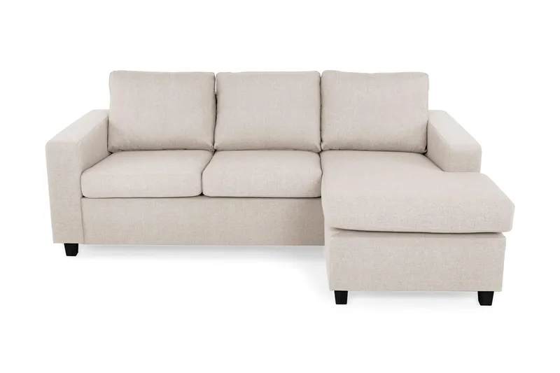 Crazy 3-sits Vändbar L-formad Divansoffa i Tyg, Beige