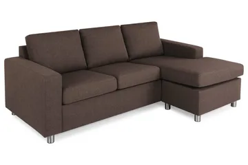 Crazy 3-sits Vändbar L-formad Divansoffa i Tyg - Brun - Möbler - Vardagsrum - Soffor - Divansoffa & schäslong