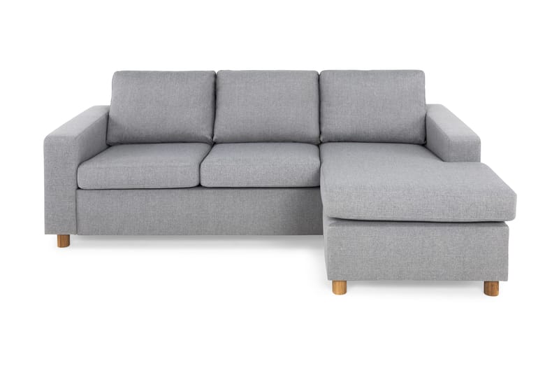 Crazy 3-sits Vändbar L-formad Divansoffa i Tyg, Grå