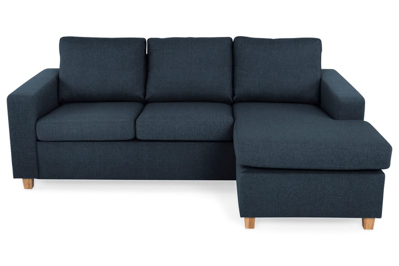 Crazy 3-sits Vändbar L-formad Divansoffa i Tyg, Mörkblå