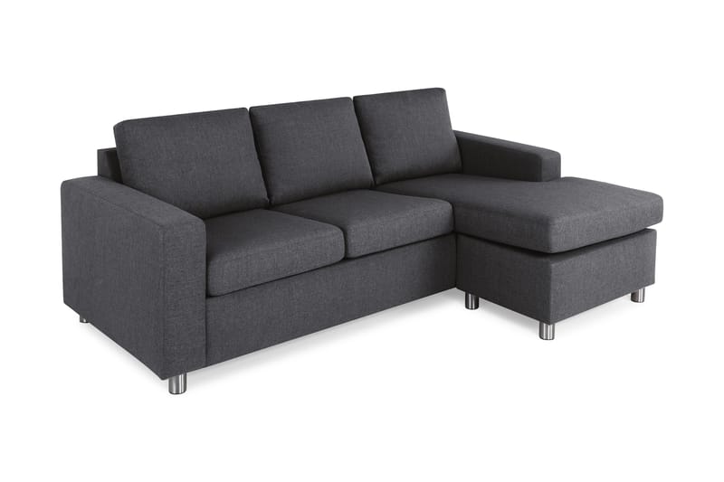 Crazy 3-sits Vändbar L-formad Divansoffa i Tyg - Mörkgrå - Möbler - Vardagsrum - Soffor - Divansoffa & schäslong