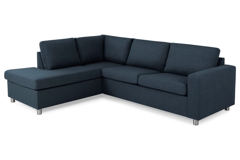 Crazy 3-sits Vänstervänd L-formad Schäslongsoffa i Tyg - Blå - Möbler - Vardagsrum - Soffor - Divansoffa & schäslong