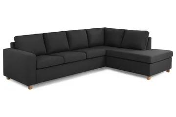 Crazy 4-sits Högervänd L-formad Schäslongsoffa i Tyg - Antracit - Möbler - Vardagsrum - Soffor - Divansoffa & schäslong