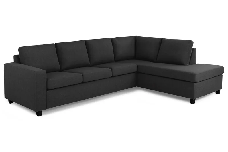 Crazy 4-sits Högervänd L-formad Schäslongsoffa i Tyg - Antracit - Möbler - Vardagsrum - Soffor - Divansoffa & schäslong