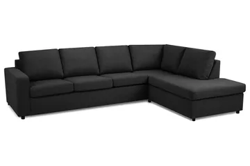 Crazy 4-sits Högervänd L-formad Schäslongsoffa i Tyg - Antracit - Möbler - Vardagsrum - Soffor - Divansoffa & schäslong