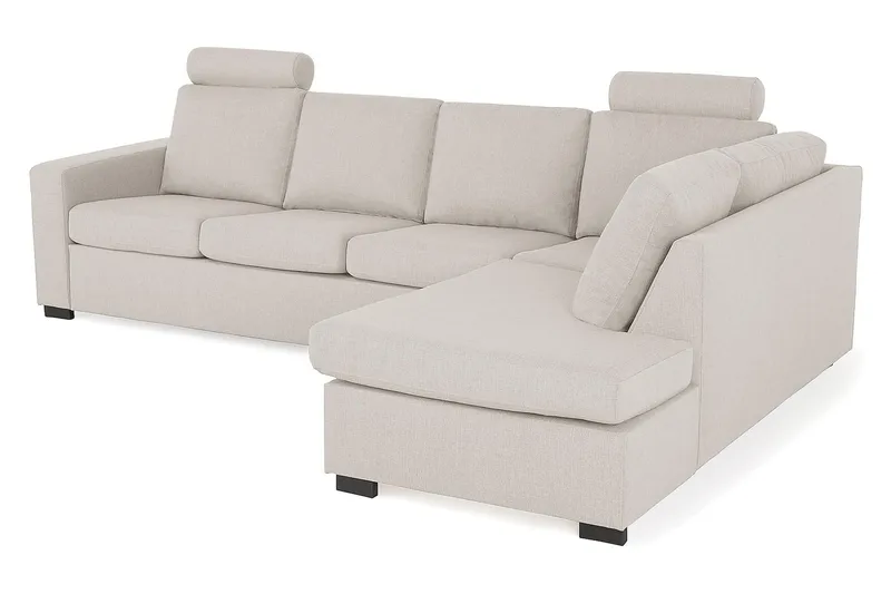 Crazy 4-sits Högervänd L-formad Schäslongsoffa i Tyg - Beige - Möbler - Vardagsrum - Soffor - Divansoffa & schäslong
