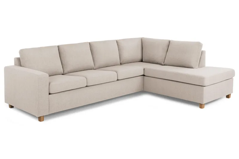 Crazy 4-sits Högervänd L-formad Schäslongsoffa i Tyg - Beige - Möbler - Vardagsrum - Soffor - Divansoffa & schäslong