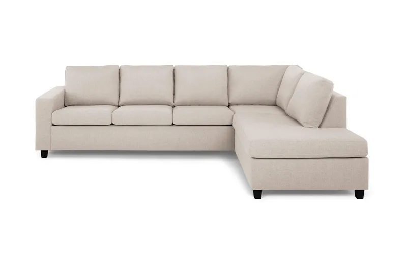 Crazy 4-sits Högervänd L-formad Schäslongsoffa i Tyg, Beige