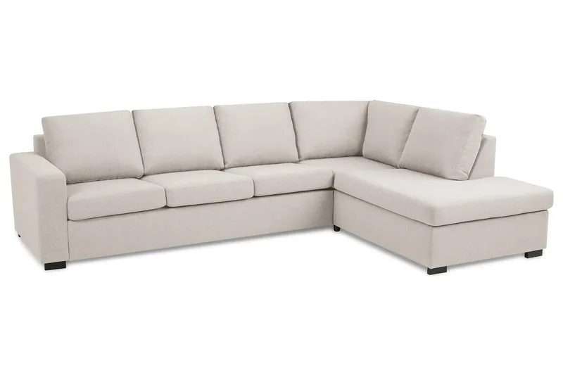 Crazy 4-sits Högervänd L-formad Schäslongsoffa i Tyg - Beige - Möbler - Vardagsrum - Soffor - Divansoffa & schäslong