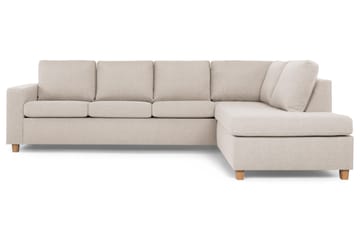 Crazy 4-sits Högervänd L-formad Schäslongsoffa i Tyg - Beige - Möbler - Vardagsrum - Soffor - Divansoffa & schäslong