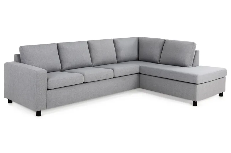 Crazy 4-sits Högervänd L-formad Schäslongsoffa i Tyg - Grå - Möbler - Vardagsrum - Soffor - Divansoffa & schäslong