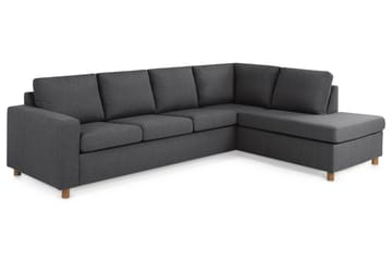 Crazy 4-sits Högervänd L-formad Schäslongsoffa i Tyg - Mörkgrå - Möbler - Vardagsrum - Soffor - Divansoffa & schäslong