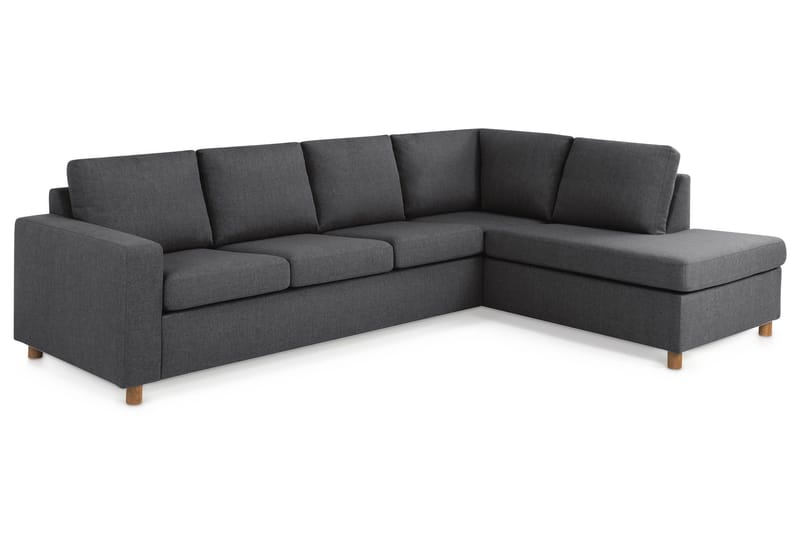 Crazy 4-sits Högervänd L-formad Schäslongsoffa i Tyg - Mörkgrå - Möbler - Vardagsrum - Soffor - Divansoffa & schäslong