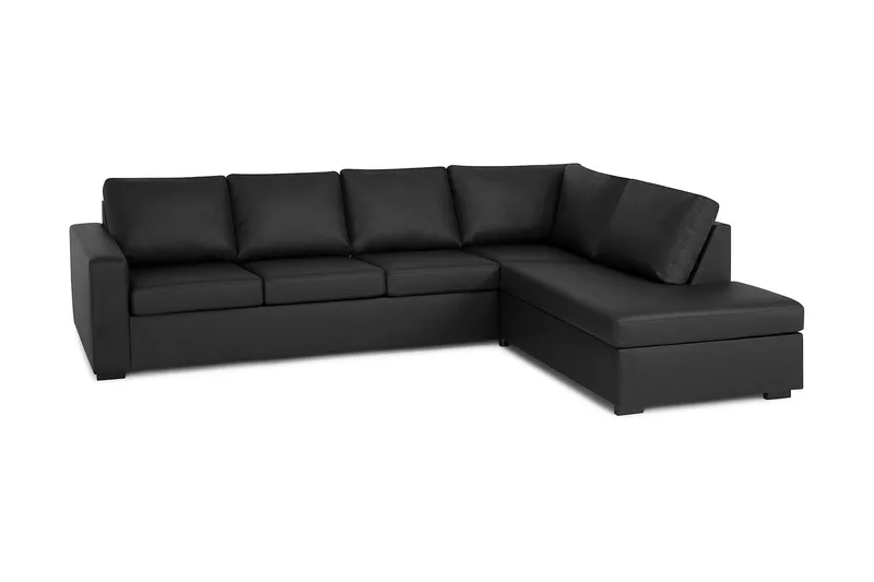 Crazy 4-sits Högervänd L-formad Schäslongsoffa i Tyg - Svart - Möbler - Vardagsrum - Soffor - Skinnsoffor