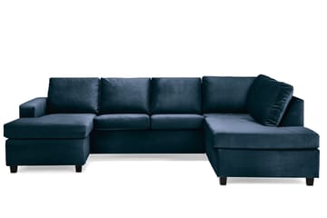 Crazy 4-sits Högervänd U-formad Large Soffa med Divan och Schäslong i Sammet - Blå - Möbler - Vardagsrum - Soffor - U-soffor